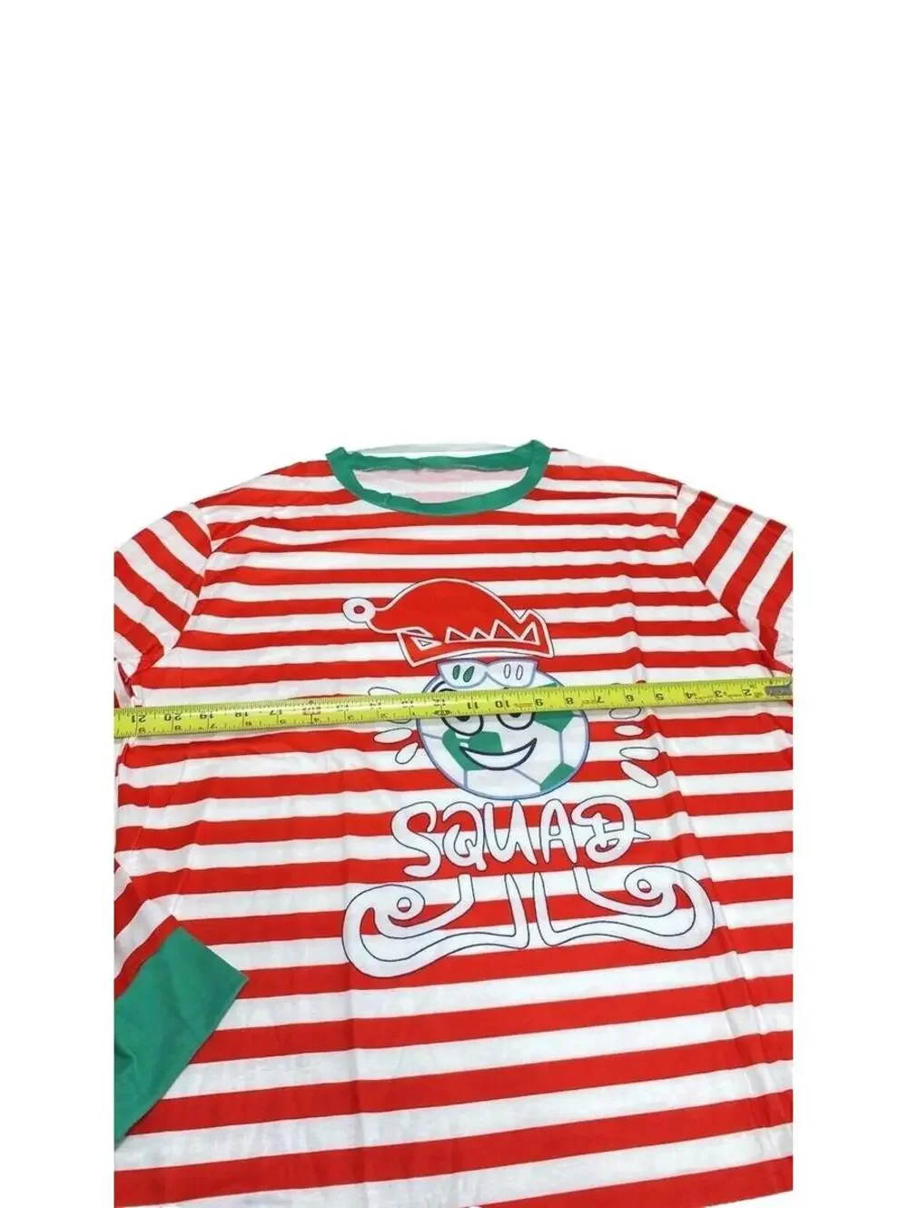 Striped Elf Squad Family Christmas Pyjamas Dad/Men'sLarge Christmas Pj Set